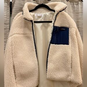 Salvatore Ferragamo Navy and Cream Fleece Jacket